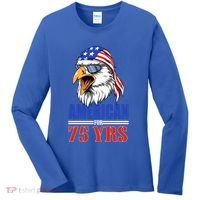 Funny 75th Birthday Gift Usa Eagle Patriotic Gift Cool Gift Women's Long Sleeve Shirt thumb 0