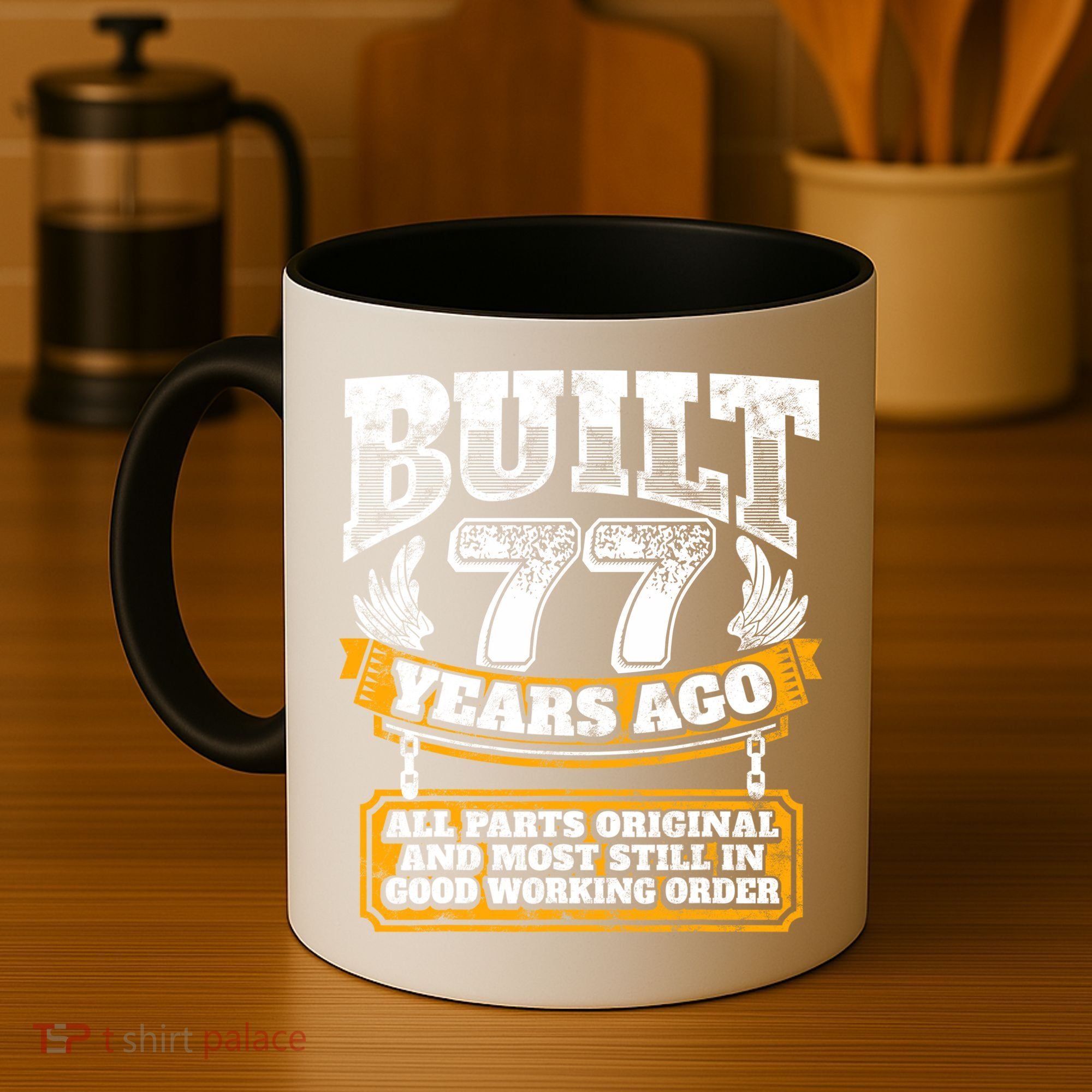 Funny 77th Birthday Gift BDay Gift Saying Age 77 Year Joke Coffee Mug