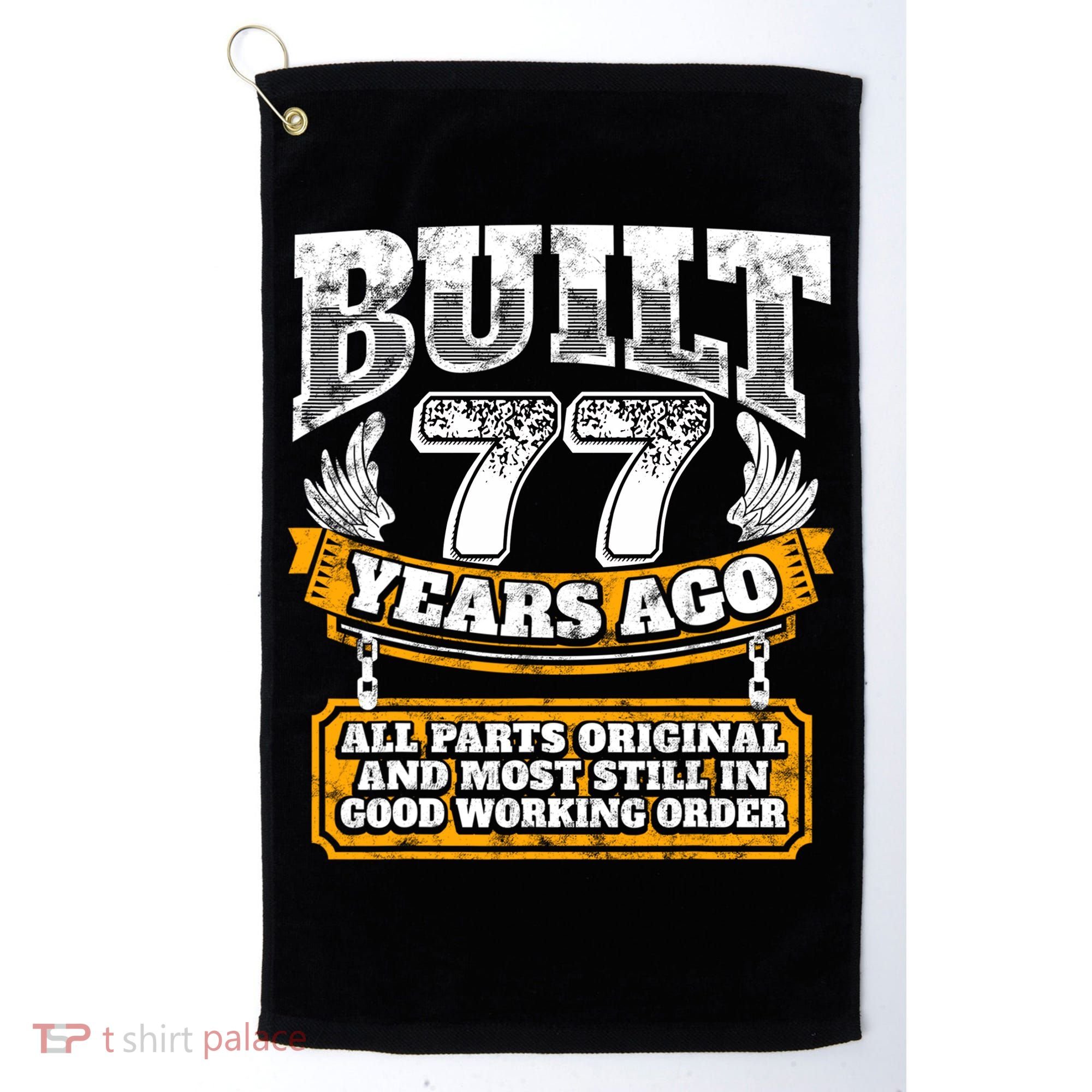 Funny 77th Birthday Gift BDay Gift Saying Age 77 Year Joke Golf Towel