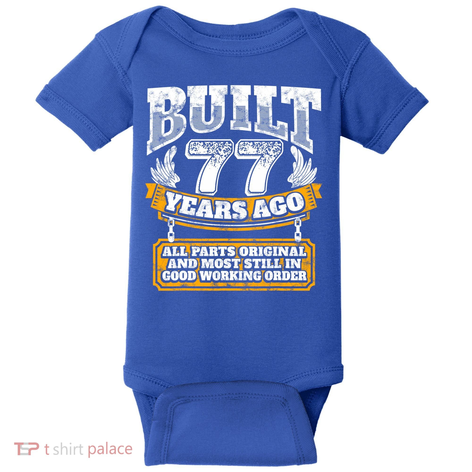 Funny 77th Birthday Gift BDay Gift Saying Age 77 Year Joke Baby Bodysuit