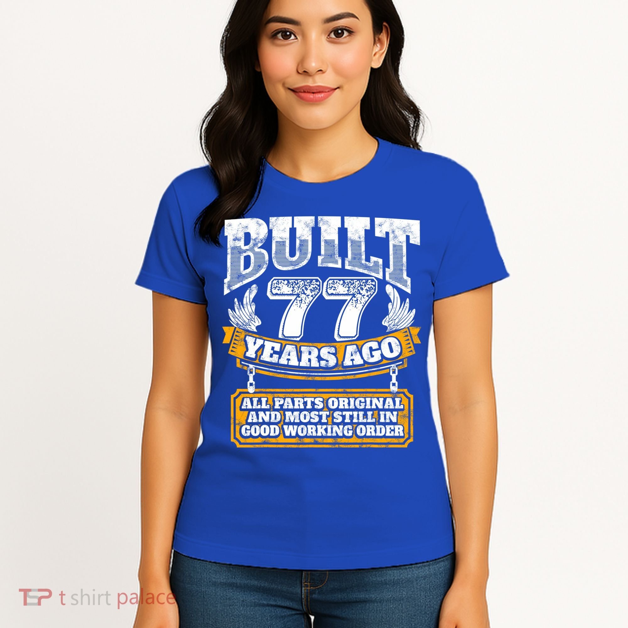 Funny 77th Birthday Gift BDay Gift Saying Age 77 Year Joke Women's T-Shirt