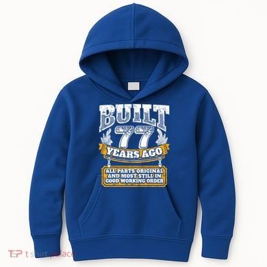 Funny 77th Birthday Gift BDay Gift Saying Age 77 Year Joke Kids Hoodie