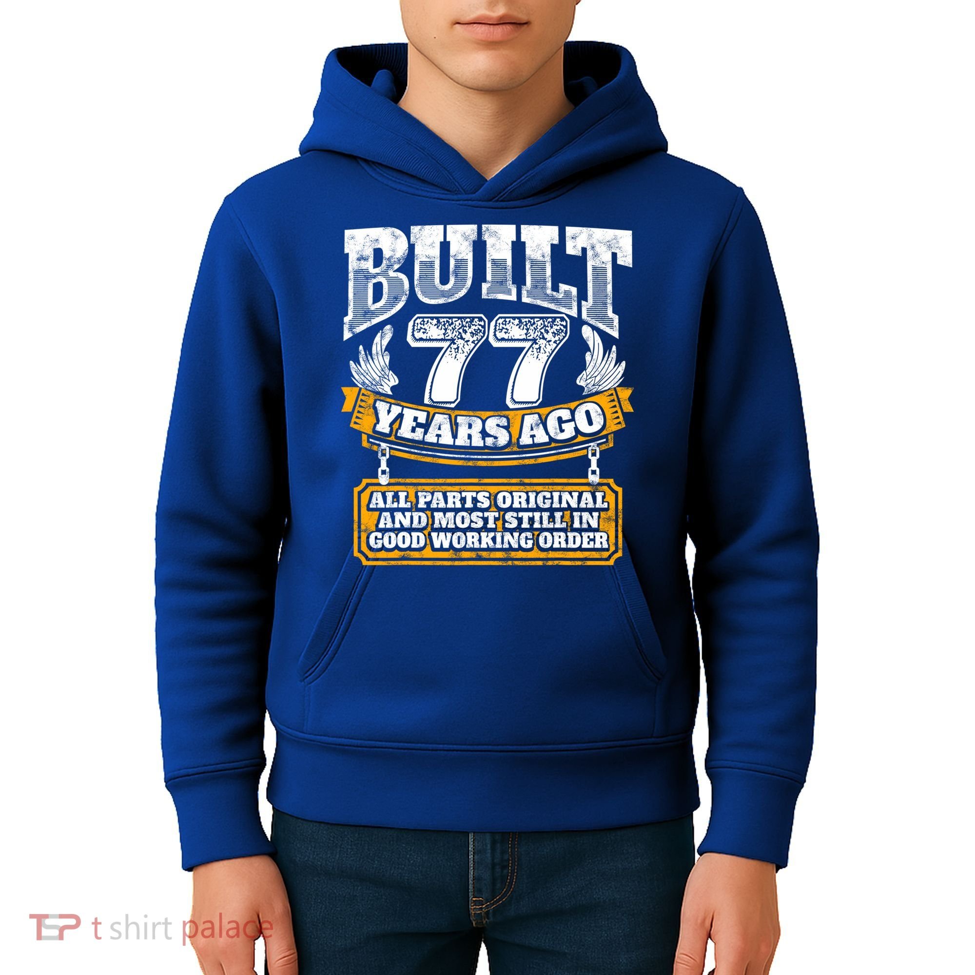 Funny 77th Birthday Gift BDay Gift Saying Age 77 Year Joke Kids Hoodie