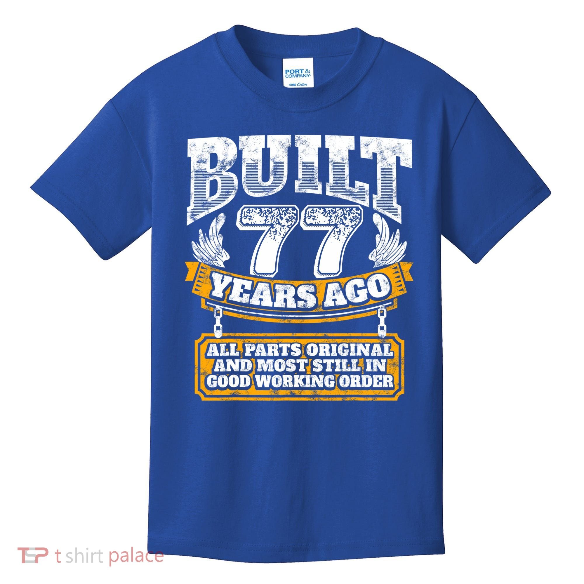 Funny 77th Birthday Gift BDay Gift Saying Age 77 Year Joke Kids T-Shirt