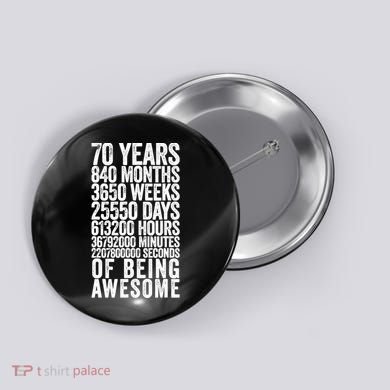 Funny 70th Birthday Old Meter Funny 70 Year Old Gifts Button
