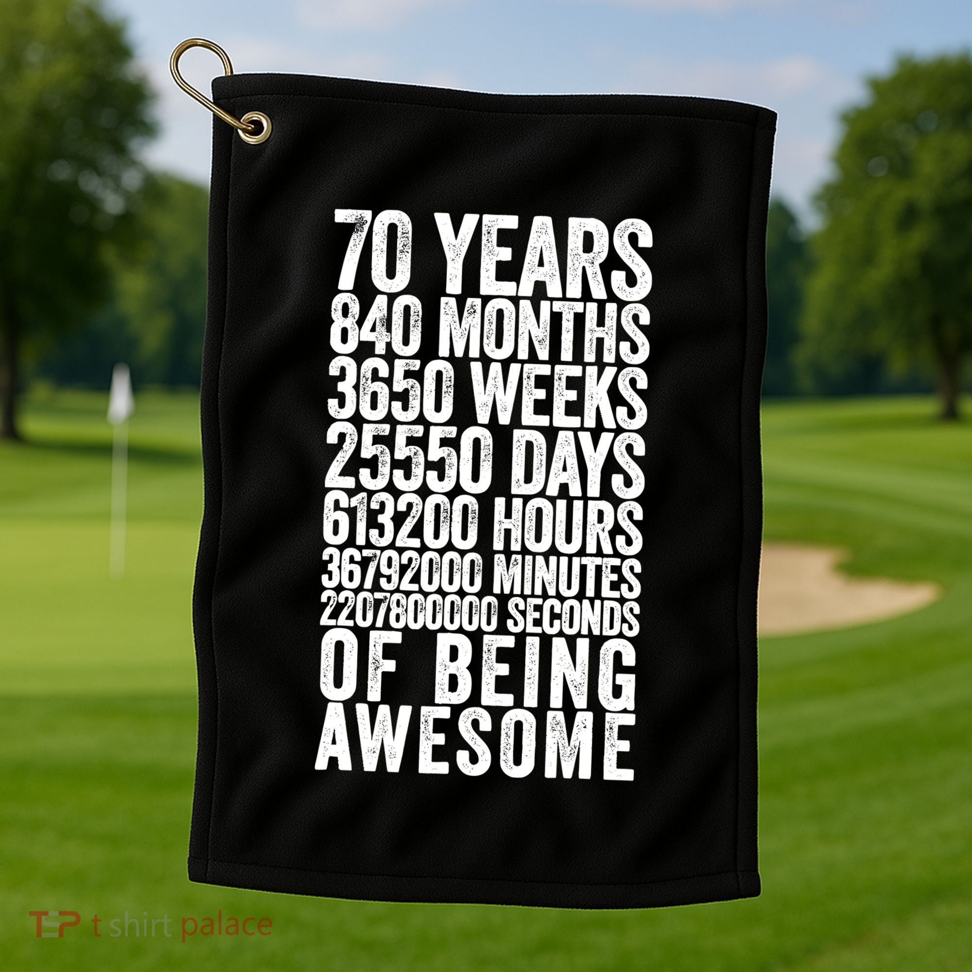 Funny 70th Birthday Old Meter Funny 70 Year Old Gifts Golf Towel