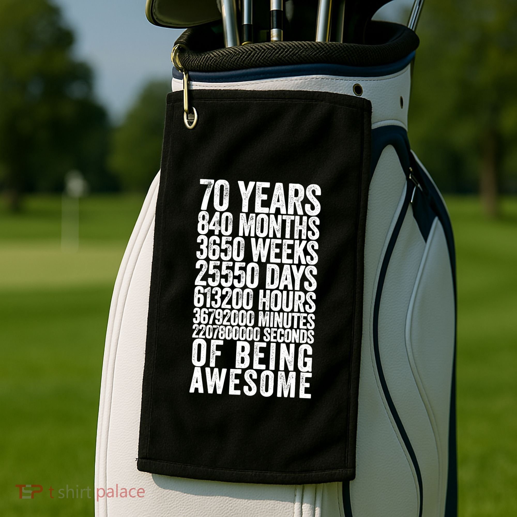Funny 70th Birthday Old Meter Funny 70 Year Old Gifts Golf Towel