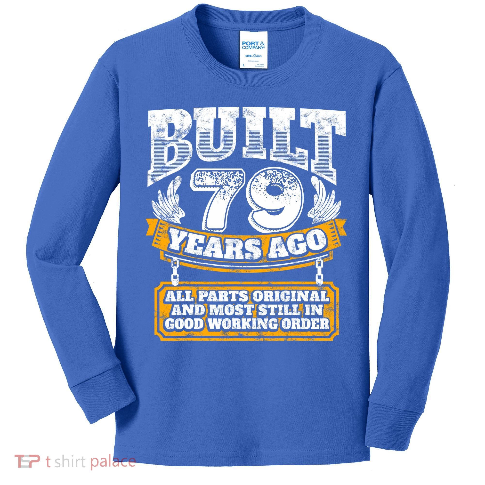 Funny 79th Birthday Gift BDay Gift Saying Age 79 Year Joke Kids Long Sleeve Shirt