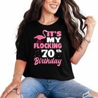 Flocking 70th Birthday Party Flamingo Comfort Colors T-Shirt thumb 0