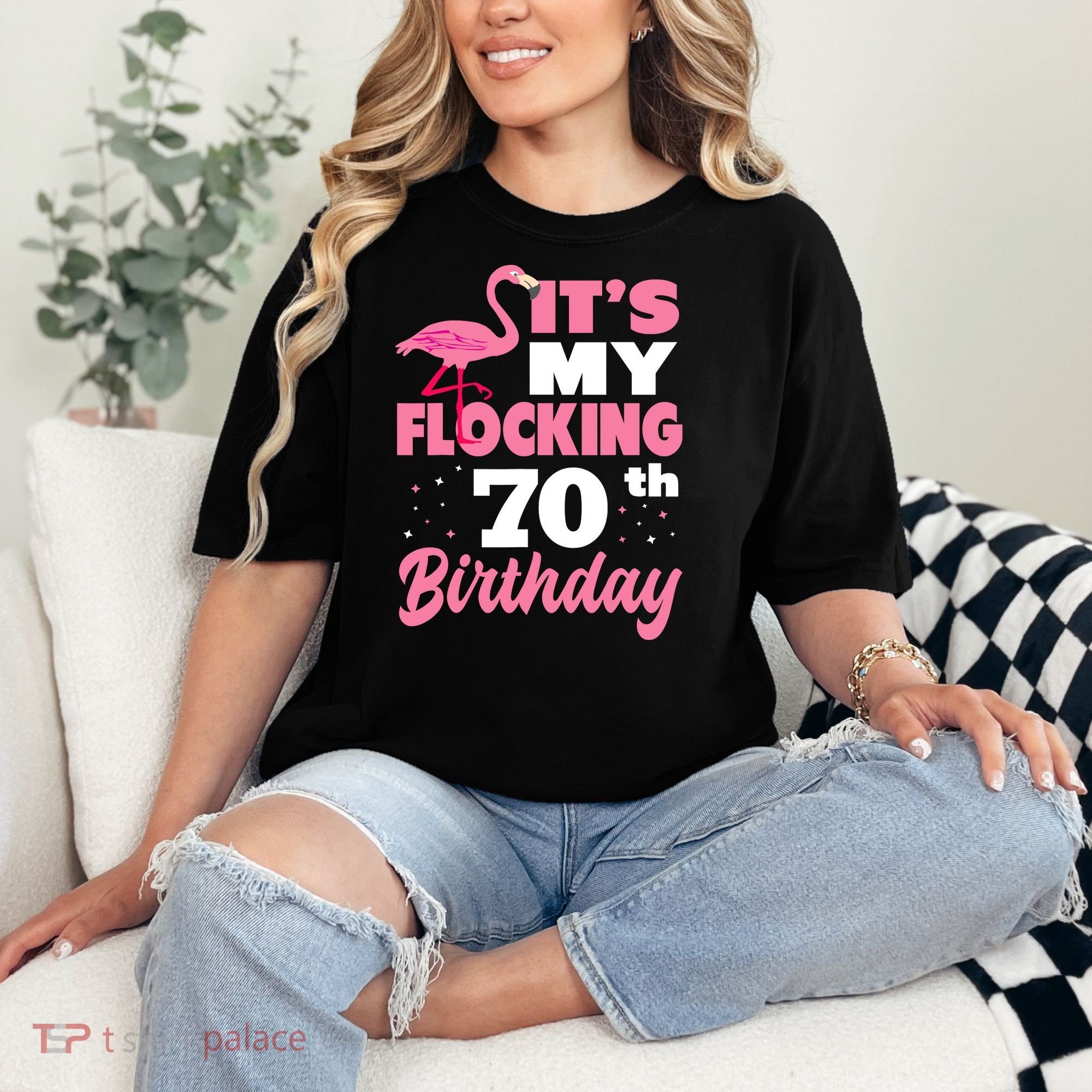 Flocking 70th Birthday Party Flamingo Comfort Colors T-Shirt