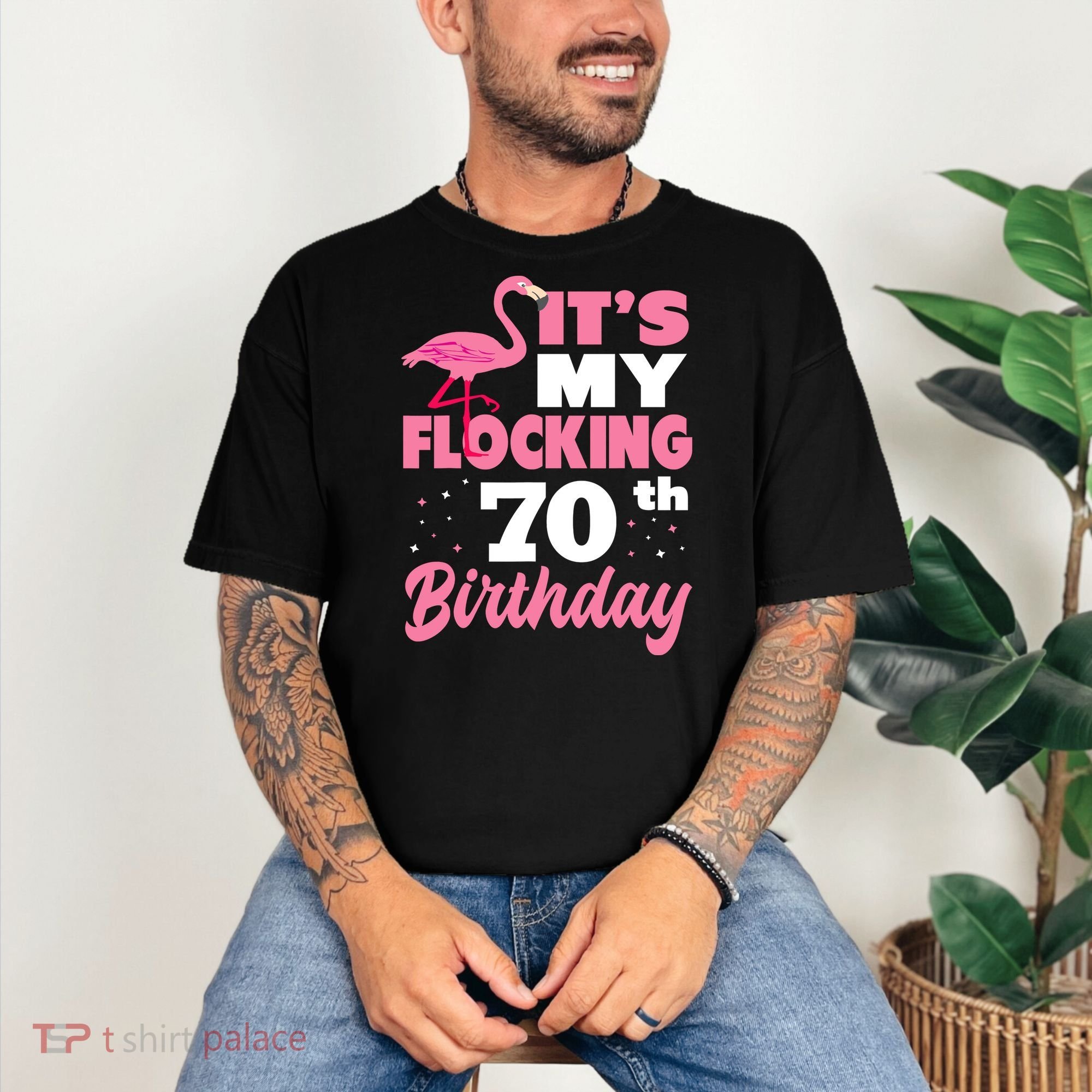 Flocking 70th Birthday Party Flamingo Comfort Colors T-Shirt