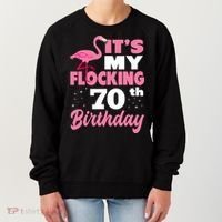 Flocking 70th Birthday Party Flamingo Women's Sweatshirt thumb 0