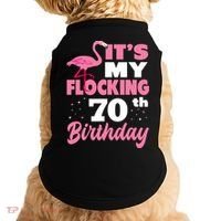 Flocking 70th Birthday Party Flamingo Doggie Tank thumb 0