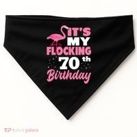 Flocking 70th Birthday Party Flamingo USA-Made Doggie Bandana thumb 0