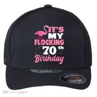Flocking 70th Birthday Party Flamingo Flexfit Unipanel Trucker Cap thumb 0
