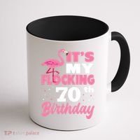 Flocking 70th Birthday Party Flamingo Coffee Mug thumb 1