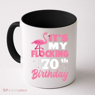 Flocking 70th Birthday Party Flamingo Coffee Mug
