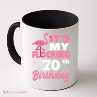 Flocking 70th Birthday Party Flamingo Coffee Mug thumb 0