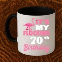 Flocking 70th Birthday Party Flamingo Coffee Mug thumb 2