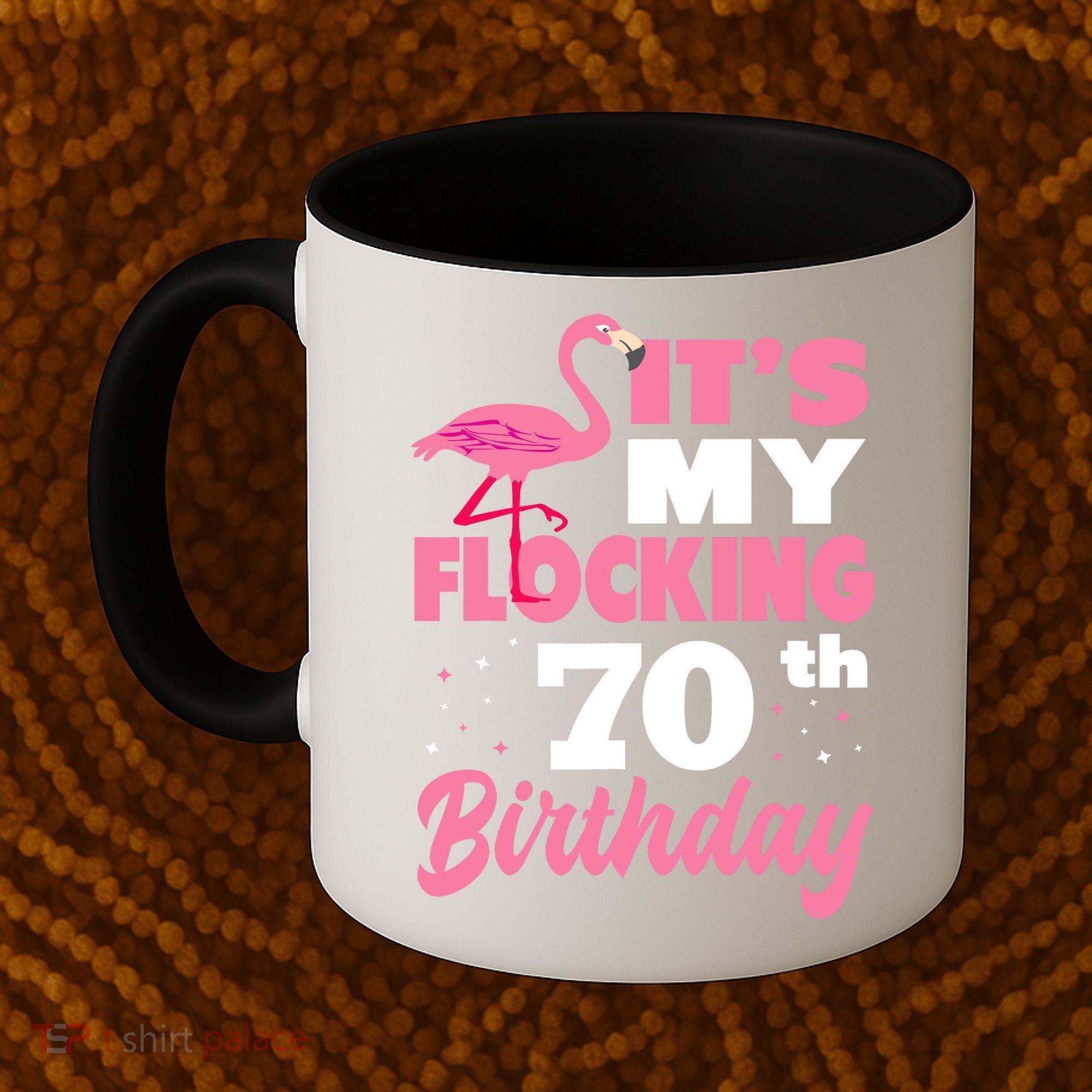 Flocking 70th Birthday Party Flamingo Coffee Mug