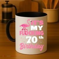 Flocking 70th Birthday Party Flamingo Coffee Mug thumb 4