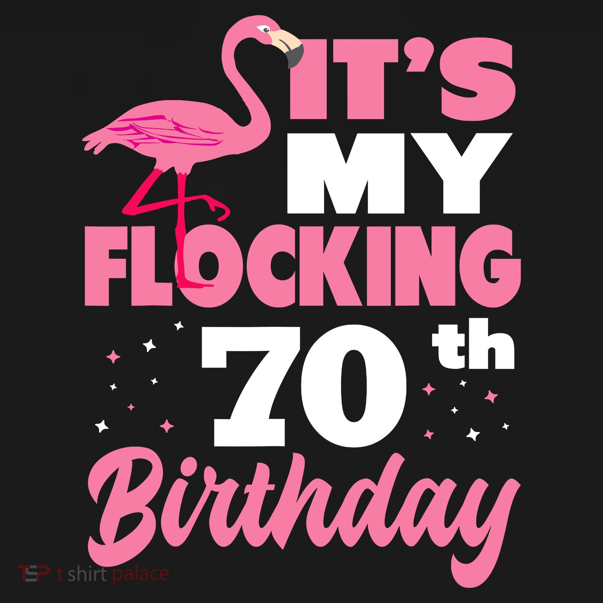 Flocking 70th Birthday Party Flamingo Polo