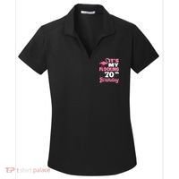 Flocking 70th Birthday Party Flamingo Women's Dry Zone Grid Polo thumb 0