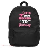 Flocking 70th Birthday Party Flamingo 16 in Basic Backpack thumb 0