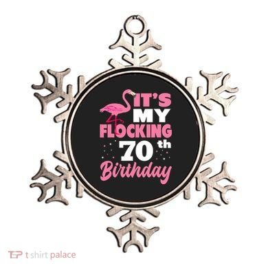 Flocking 70th Birthday Party Flamingo Ornament
