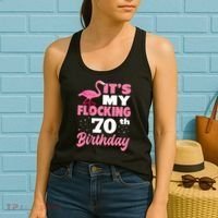 Flocking 70th Birthday Party Flamingo Women's Tank Top thumb 2