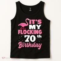 Flocking 70th Birthday Party Flamingo Tank Top thumb 2