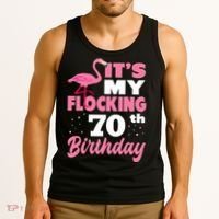 Flocking 70th Birthday Party Flamingo Tank Top thumb 3