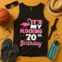 Flocking 70th Birthday Party Flamingo Tank Top thumb 4