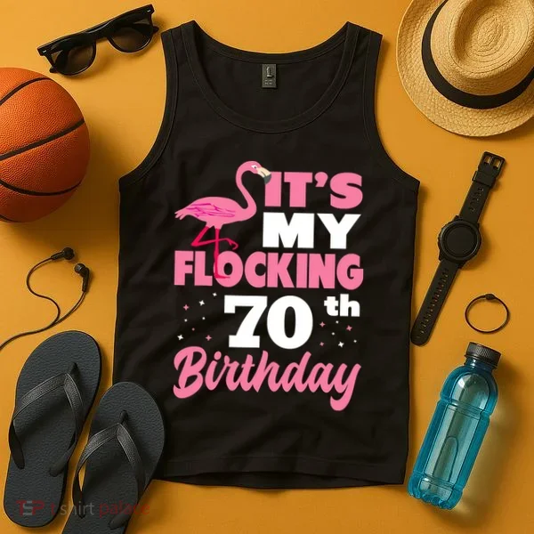 Flocking 70th Birthday Party Flamingo Tank Top