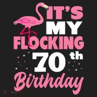 Flocking 70th Birthday Party Flamingo Golf Towel thumb 3