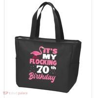 Flocking 70th Birthday Party Flamingo Tote Bag thumb 3