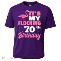 Flocking 70th Birthday Party Flamingo Cooling Performance Crew T-Shirt thumb 0