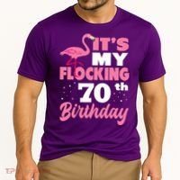 Flocking 70th Birthday Party Flamingo Cooling Performance Crew T-Shirt thumb 2