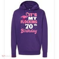 Flocking 70th Birthday Party Flamingo Hoodie thumb 0