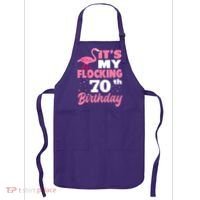 Flocking 70th Birthday Party Flamingo Apron thumb 0