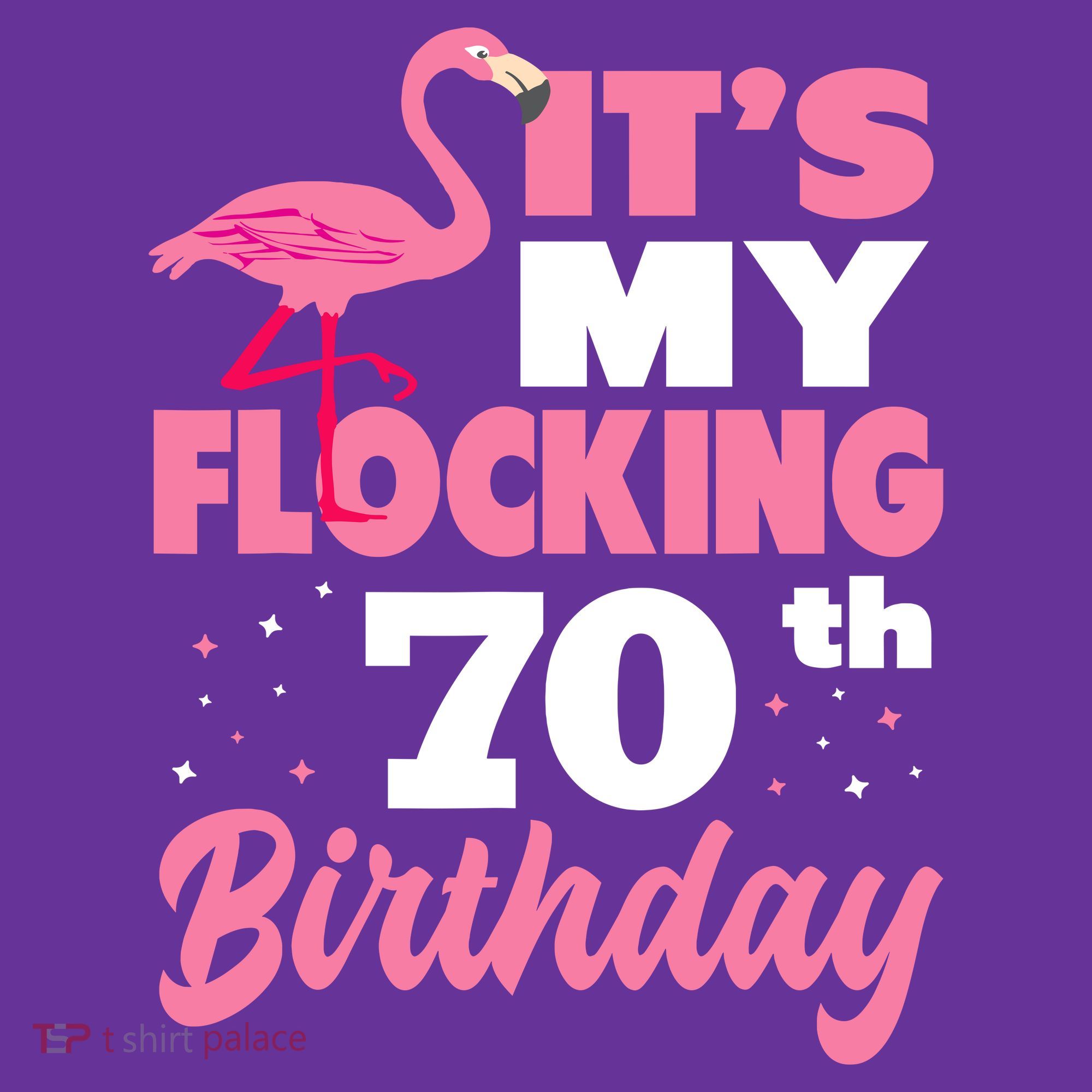 Flocking 70th Birthday Party Flamingo Apron