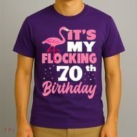 Flocking 70th Birthday Party Flamingo T-Shirt thumb 3