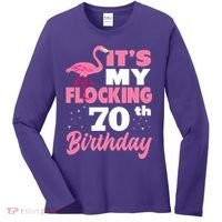 Flocking 70th Birthday Party Flamingo Women's Long Sleeve Shirt thumb 0