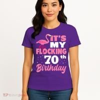 Flocking 70th Birthday Party Flamingo Women's T-Shirt thumb 4