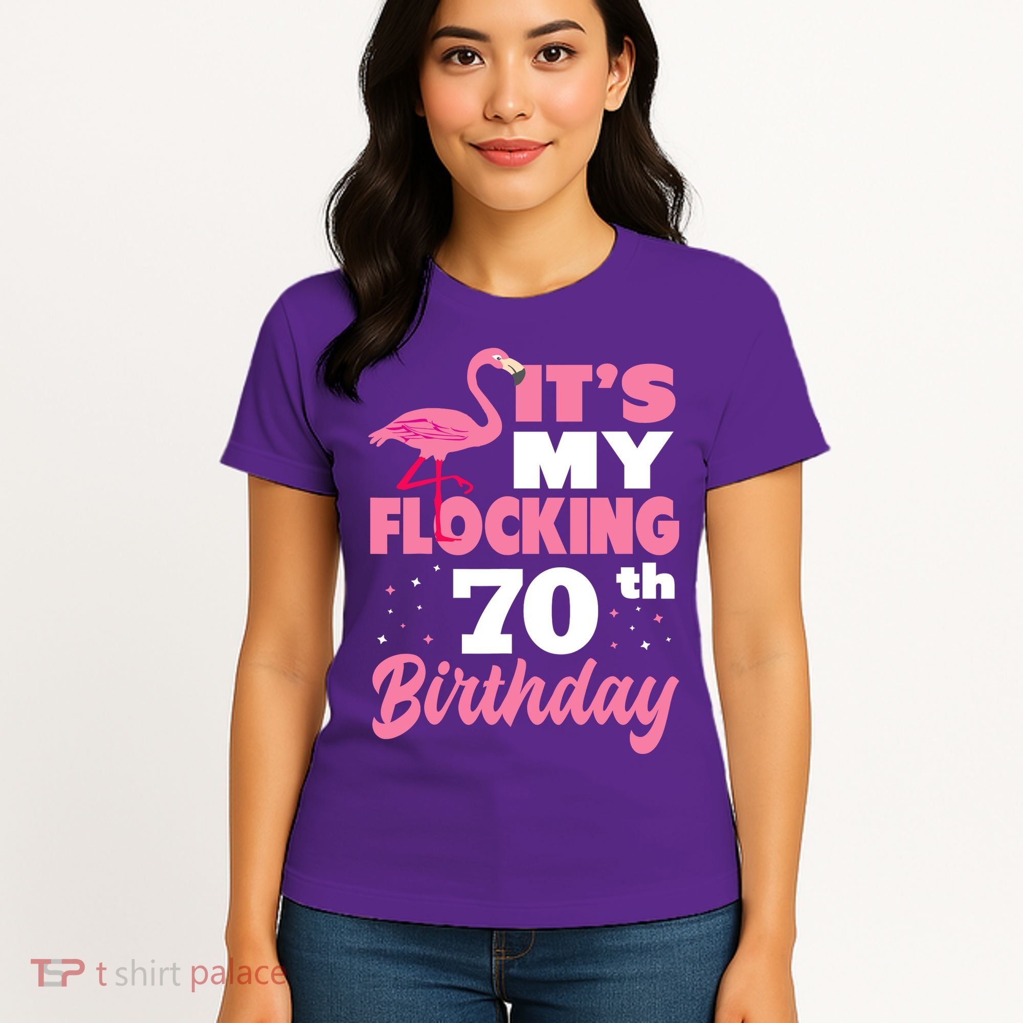 Flocking 70th Birthday Party Flamingo Women's T-Shirt