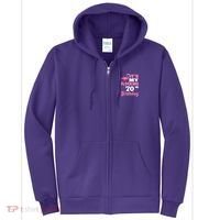 Flocking 70th Birthday Party Flamingo Full Zip Hoodie thumb 0