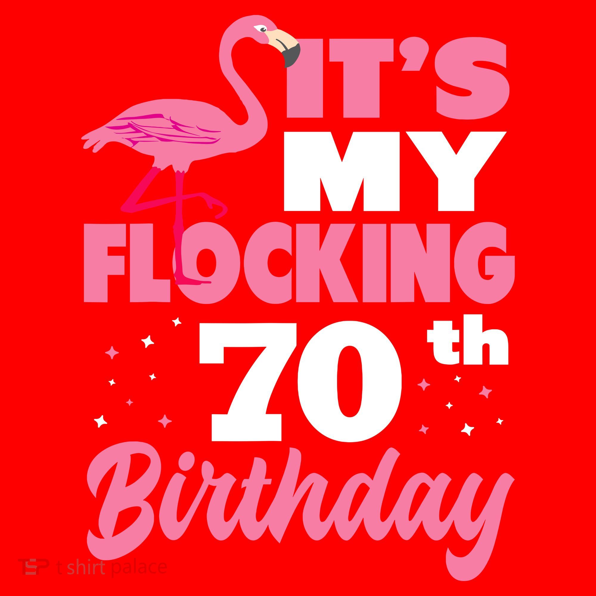 Flocking 70th Birthday Party Flamingo Santa Hat