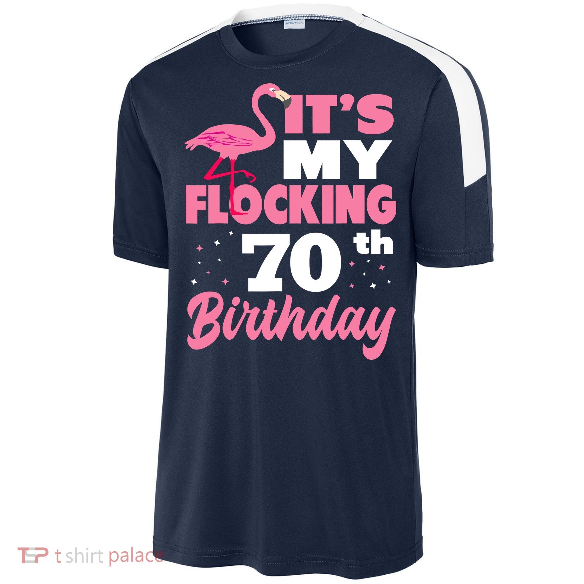 Flocking 70th Birthday Party Flamingo Sport-Tek Competitor United Soccer Jersey