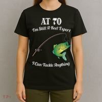 Funny 70th Birthday Gift 70YearOld Fisherman Fishing T-Shirt thumb 4