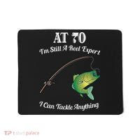 Funny 70th Birthday Gift 70YearOld Fisherman Fishing Mousepad thumb 0